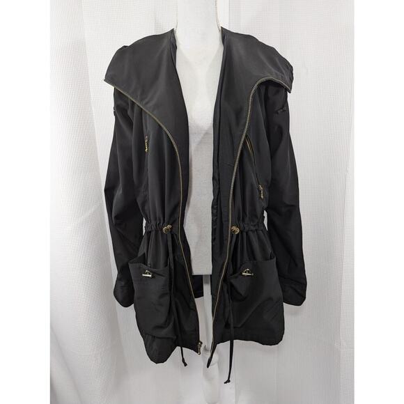 JONES NEW YORK! ADORABLY CHIC BLACK MICROFIBER UTILITY STYLE JACKET, COAT! SZ L - Picture 5 of 11